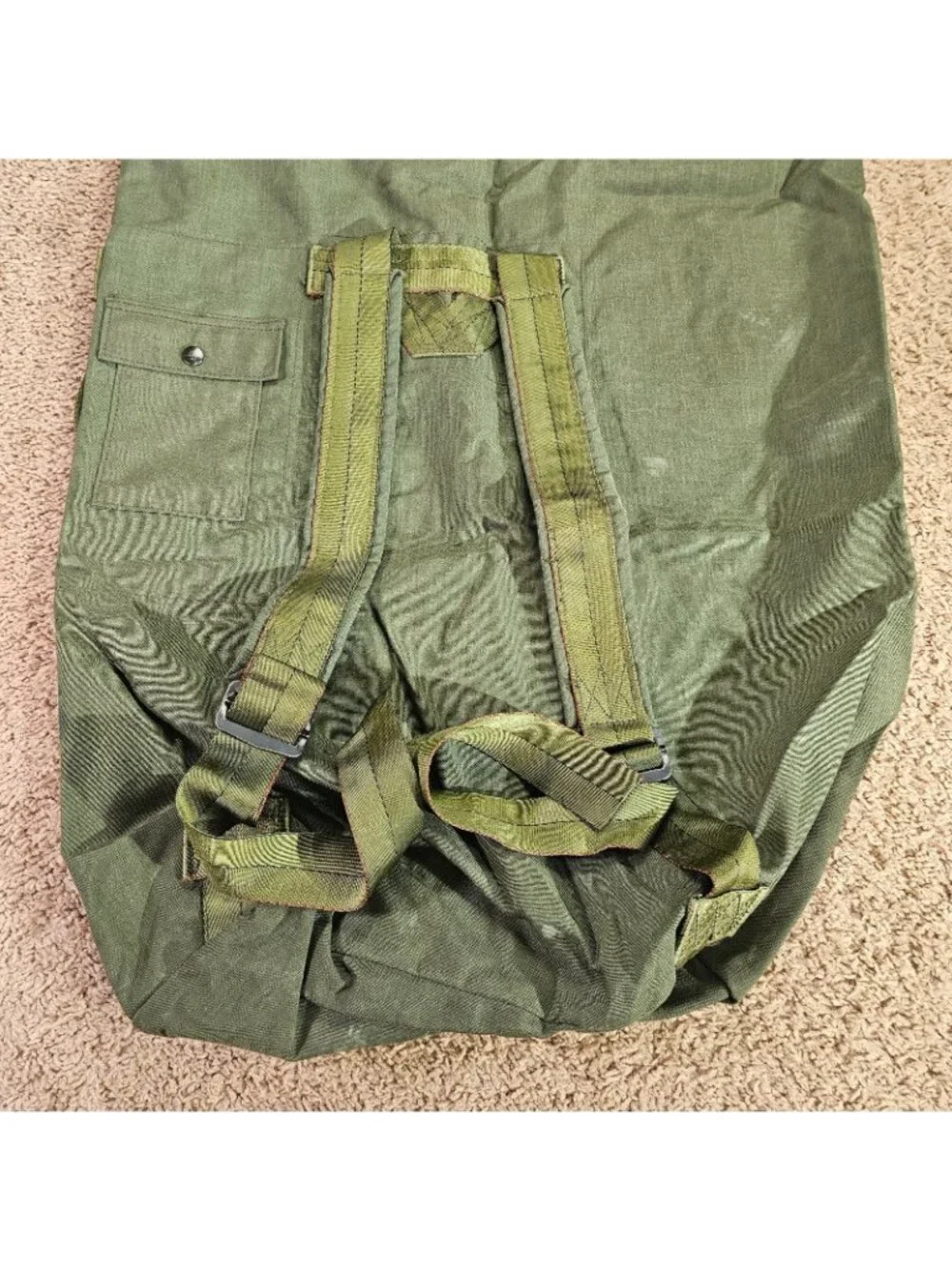 Vintage US Army OD Canvas Field Gear Bag Backpack Style U.S Marked Military 80s